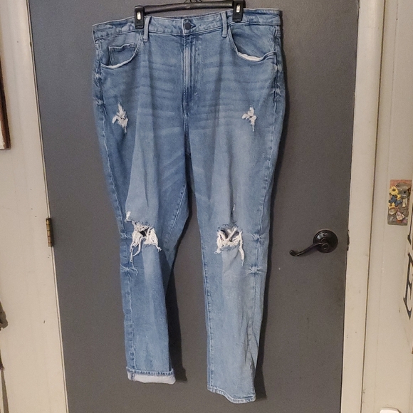 a.n.a Light Blue Distressed Boyfriend Jeans - Picture 1 of 5